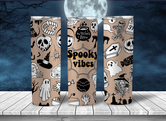 Gruselige Vibes Tumbler Png, 20oz Skinny Straight, Gruselige Jahreszeiten Tumbler Wrap, Süßer Geister Tumbler, Halloween Tumbler Wrap, Direkter Download