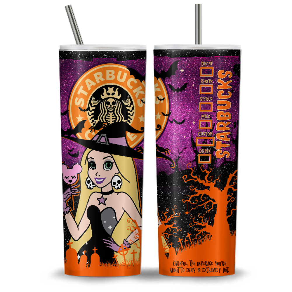 Princess Halloween Starbucks 20oz Tumbler Wrap, Princess Tumbler Png, Ariel Png, Die Schöne und das Biest, Süßes oder Saures, Gruselige Stimmung (11 PNG-Dateien)