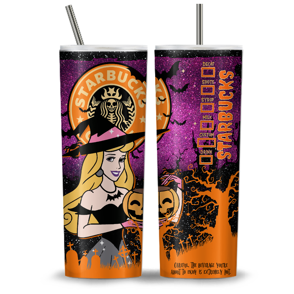 Princess Halloween Starbucks 20oz Tumbler Wrap, Princess Tumbler Png, Ariel Png, Die Schöne und das Biest, Süßes oder Saures, Gruselige Stimmung (11 PNG-Dateien)