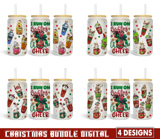 Christmas Coffee Designs 16oz Libbey Glass Can wrap