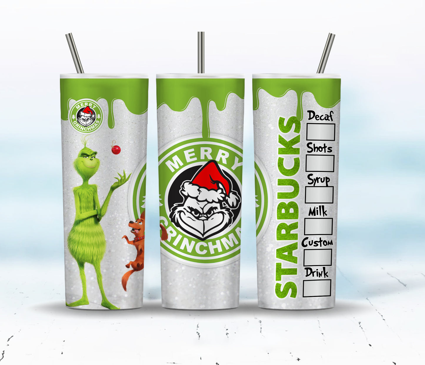 Christmas Tumbler Sublimation Designs  20oz Skinny Tumbler Bundle Wrap