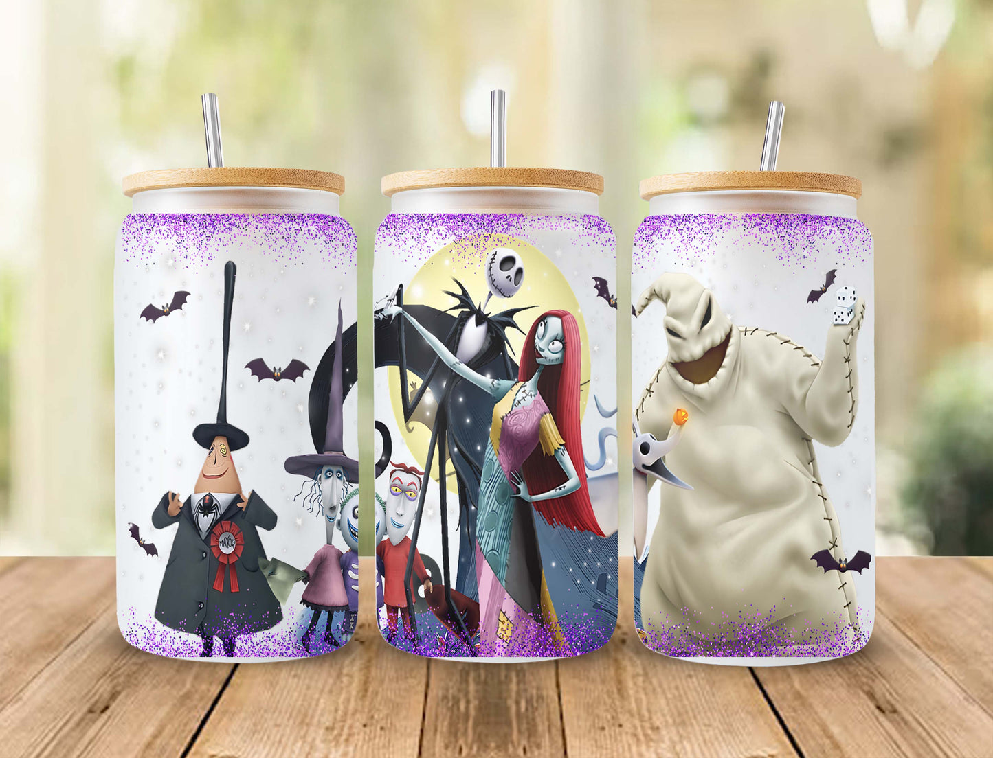 Gruseliger Film Nightmare Tumbler Wrap, 16oz Dosenglas, Jack und Sally Full Tumbler Wrap, Sublimationsdesign, Boo Bash, Jack Skellington Dosenglas 2 