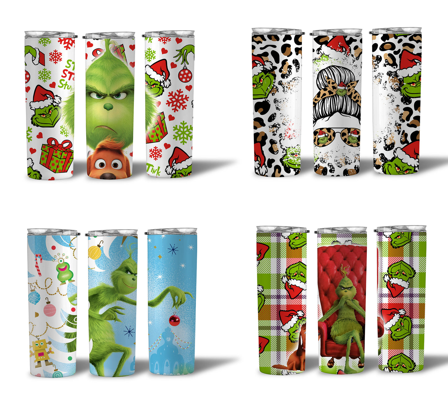 Weihnachts-Tumbler-Sublimationsdesigns, 20oz Skinny Tumbler Bundle Wrap, Digitale Datei, sofortiger Download, Grinch, Digitaler Download