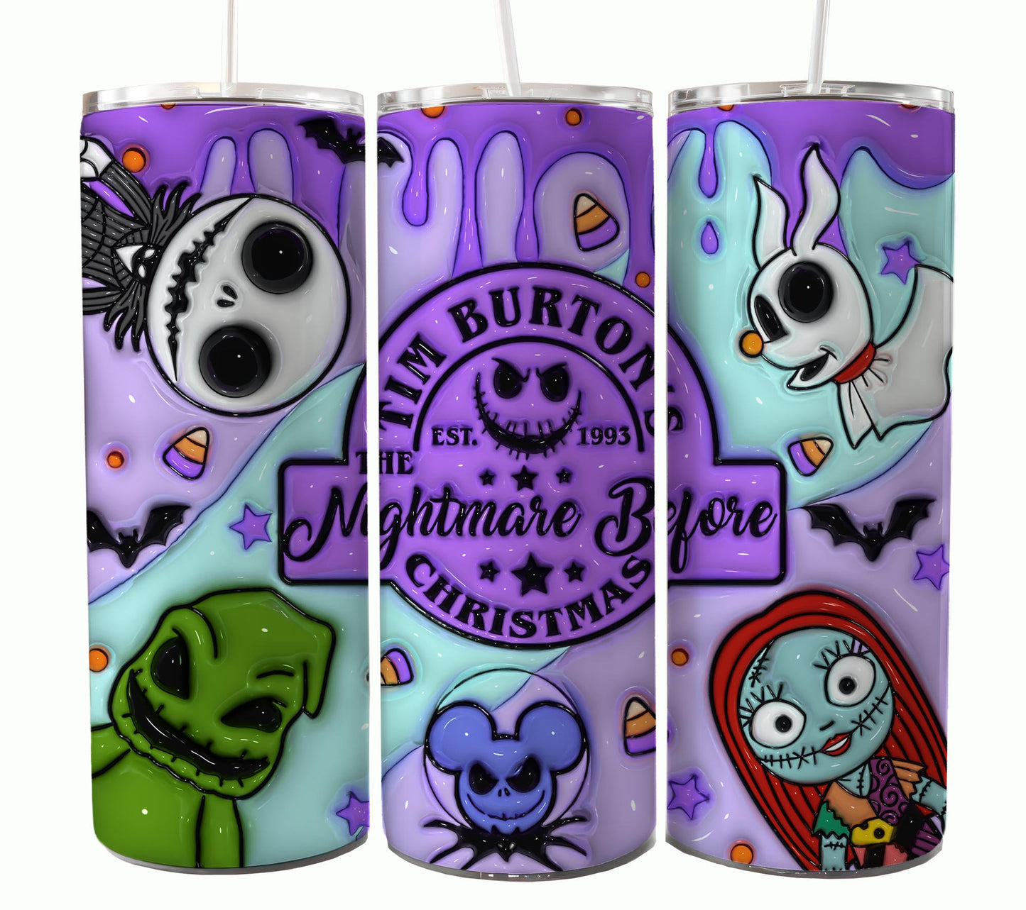 Nightmare Before Christmas Cartoon Charakter Tumbler Wrap Valentinstag 20Oz Tumbler Wrap Png Jack und Sally Tumbler Sublimation Design