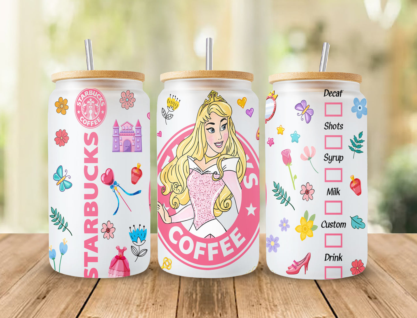 Princess Tumbler, Princess Glass Wrap, 16oz Glass Can Png, Libbey Can Glass 16oz, Princess Starbucks Wrap, Princess Png, Princess Images  2 - VartDigitals