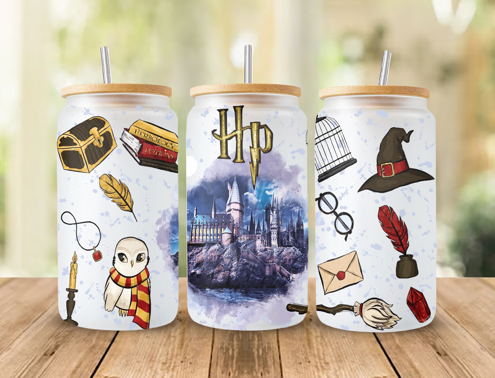 Potterhead PNG, Libbey Glass PNG, Can Glass Wrap PNG, 16oz Can Glass png, Magic Can Glass Full Wrap png, 16oz Coffee Glass png, Libbey png 3 - VartDigitals