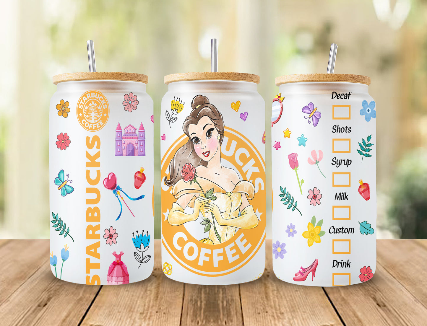 Princess Tumbler, Princess Glass Wrap, 16oz Glass Can Png, Libbey Can Glass 16oz, Princess Starbucks Wrap, Princess Png, Princess Images 3 - VartDigitals