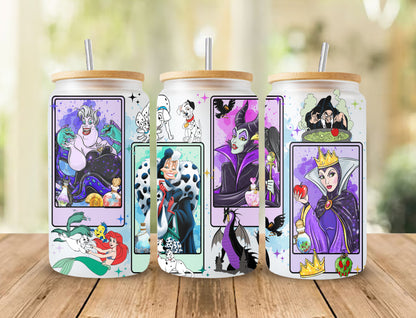 Villians 16oz libbey can Cartoon PNG, 16oz Glass Can Wrap, 16oz Libbey Can Glass, Catoon kids Tumbler Wrap, Full Glass Can Wrap - VartDigitals