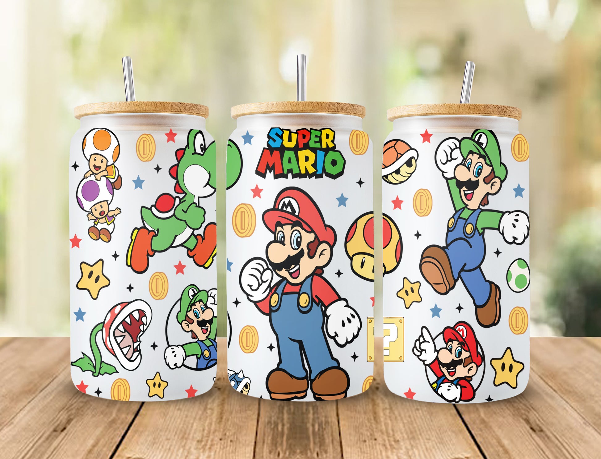 Cartoon Movie Can Glass, 16oz Libbey Glass Can, Game Tumbler, Game Lovers, Cartoon Tumbler Wrap, Can Glass Wrap, Png Instant Download - VartDigitals