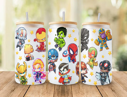 16oz Can Glass, Hero Tumbler wrap Sublimation 2