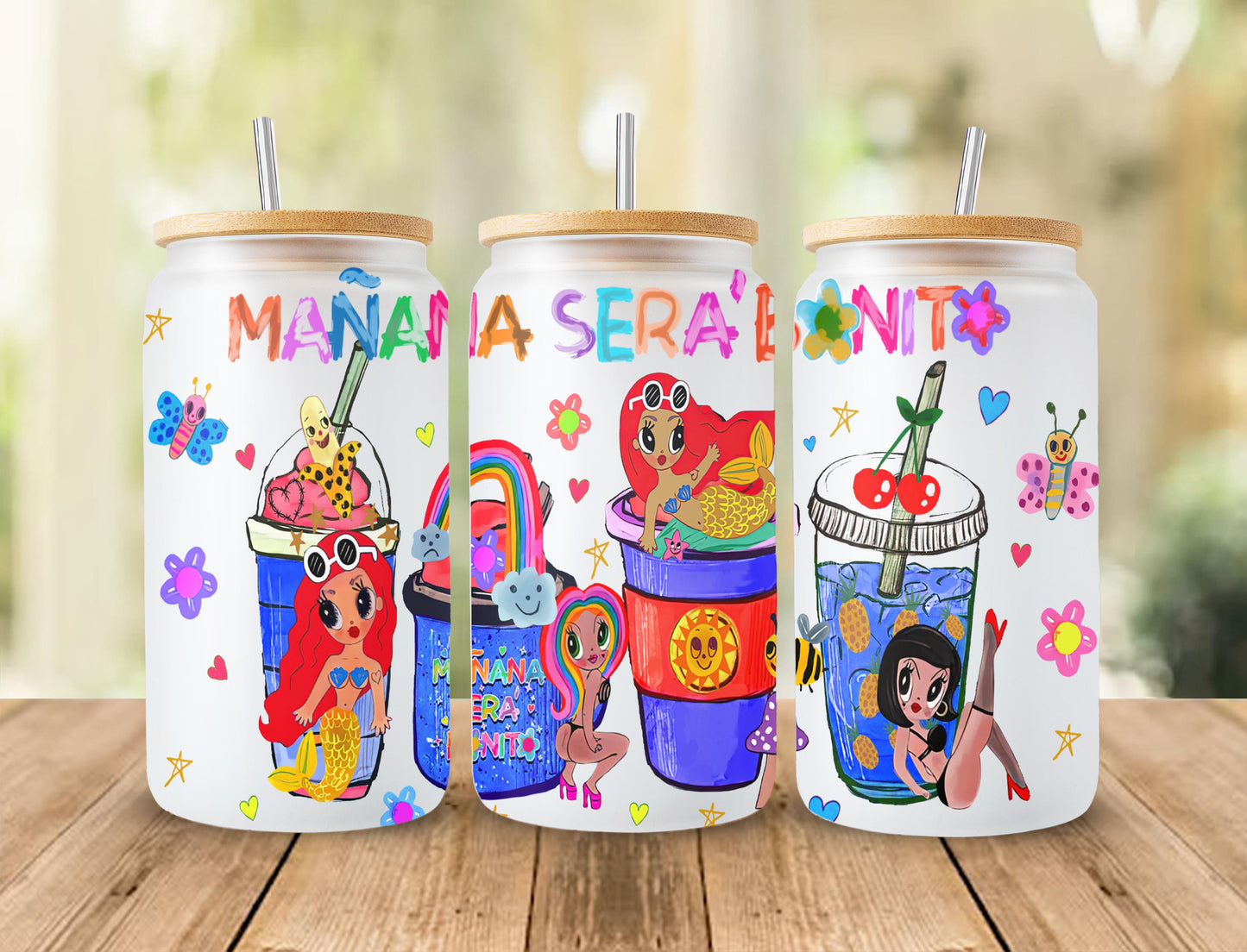 Karol New Mañana Será Bonito 16oz Sublimation Tumbler Wrap, Manana Sera Bonito Tumbler Wrap PNG, Karol G Tumbler Wrap, 16oz Dose Glas Wrap