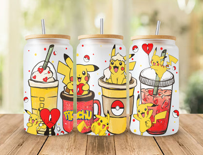 Gotta catch ‘em all Can Glass, Poke Glass Can Wrap, Pokemon Libbey Can Glass 16oz PNG Digital Download, Poke Bad Bunny Glass Can Wrap - VartDigitals