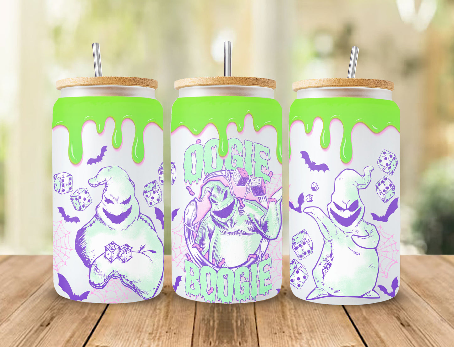 Horror Charakter Tumbler Wrap, 16oz Dose Glas Wrap, Cartoon Dose Glas, Gruselige Vibes Dose Glas, Halloween Png, Sublimation Design Png 