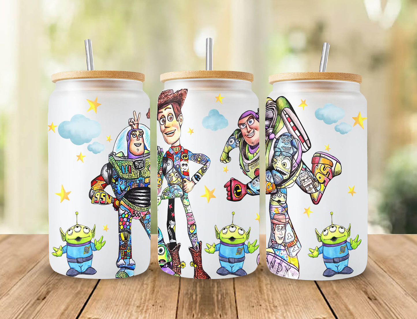 Toy Story Becherverpackung, 16oz Glasdosenverpackung, Libbey Dosenglas, Toy Story Ballons, Vollglasdosenverpackung, Cartoon Becher 