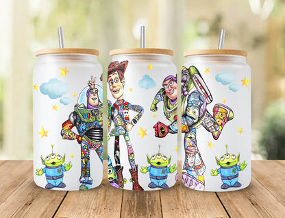 Toy Story Becherverpackung, 16oz Glasdosenverpackung, Libbey Dosenglas, Toy Story Ballons, Vollglasdosenverpackung, Cartoon Becher 