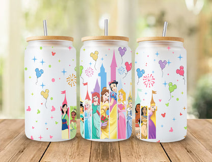 Princess Tumbler, Princess Can Glass, 16oz Can Glass, Cartoon Comics tumbler, Tumbler wrap Sublimation,Comics sublimation,Can Glass Wrap - VartDigitals