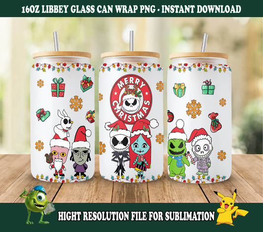 Cartoon Weihnachtsbecher Wrap, 16oz Dosenglas Wrap, Frohe Weihnachten Dosenglas, My Day Libbey Dosenglas, Weihnachtsstimmung, Weihnachtsstich Wrap 2