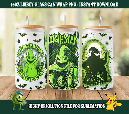 Horror Tumbler Wrap, 16oz Can Glass Wrap, Sublimation Design Png 2