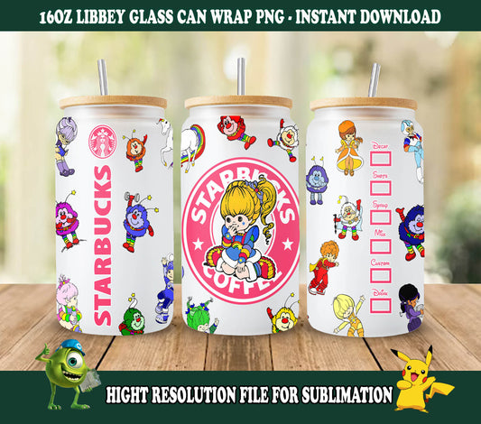 Cartoon 16oz Libbey Dose Cartoon PNG, 16oz Glasdosenverpackung, 16oz Libbey Dosenglas, Catoon Kinder Tumbler Wrap, Vollglasdosenverpackung