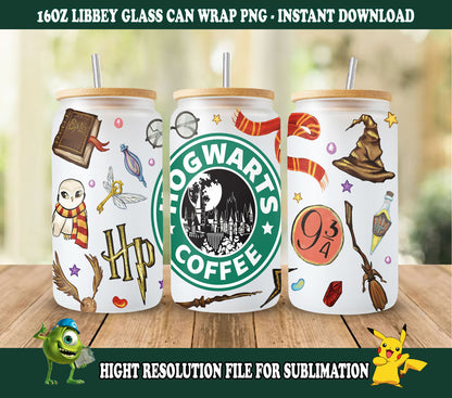 Potterhead PNG, Libbey-Glas PNG, Dosenglas-Wrap PNG, 16oz-Dosenglas png, Magic Can Glass Full Wrap png, 16oz Kaffeeglas png, Libbey png 2 