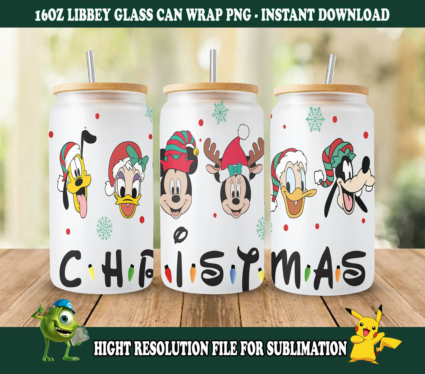 Cartoon Weihnachten 16oz Libbey Dose Cartoon PNG, 16oz Glasdosenverpackung, 16oz Libbey Dosenglas, Weihnachtsbecherverpackung, Vollglasdosenverpackung 2