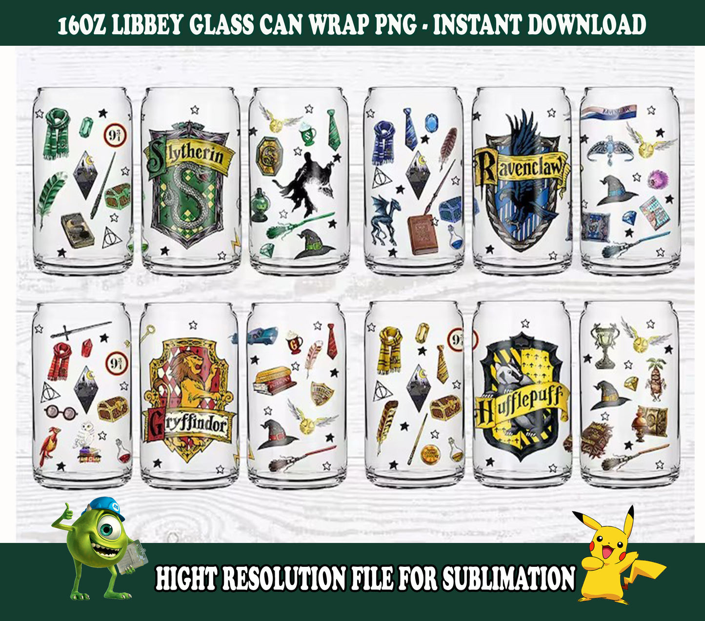 Potterhead Libbey Glas PNG, Dosenglas PNG, 16oz Dosenglas png, Magic Can Glass Full Wrap png, 16oz Kaffeeglas png, Libbey Dosenverpackung