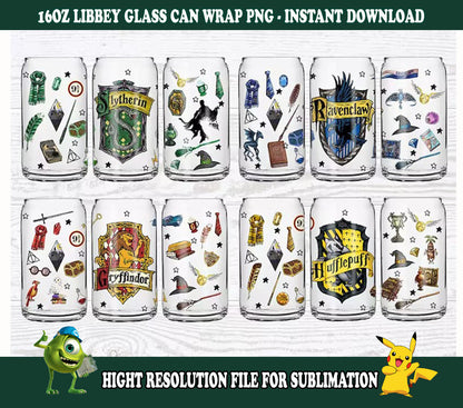 Potterhead Libbey Glas PNG, Dosenglas PNG, 16oz Dosenglas png, Magic Can Glass Full Wrap png, 16oz Kaffeeglas png, Libbey Dosenverpackung