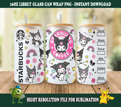 Bundle Kawaii Kitty Kaffeebecher Wrap, Kitty Kaffee, Kitty 16oz Dose Glas Wrap, Kitty Tumbler Wrap, Pink Cat Tumbler, Sofortiger Download 