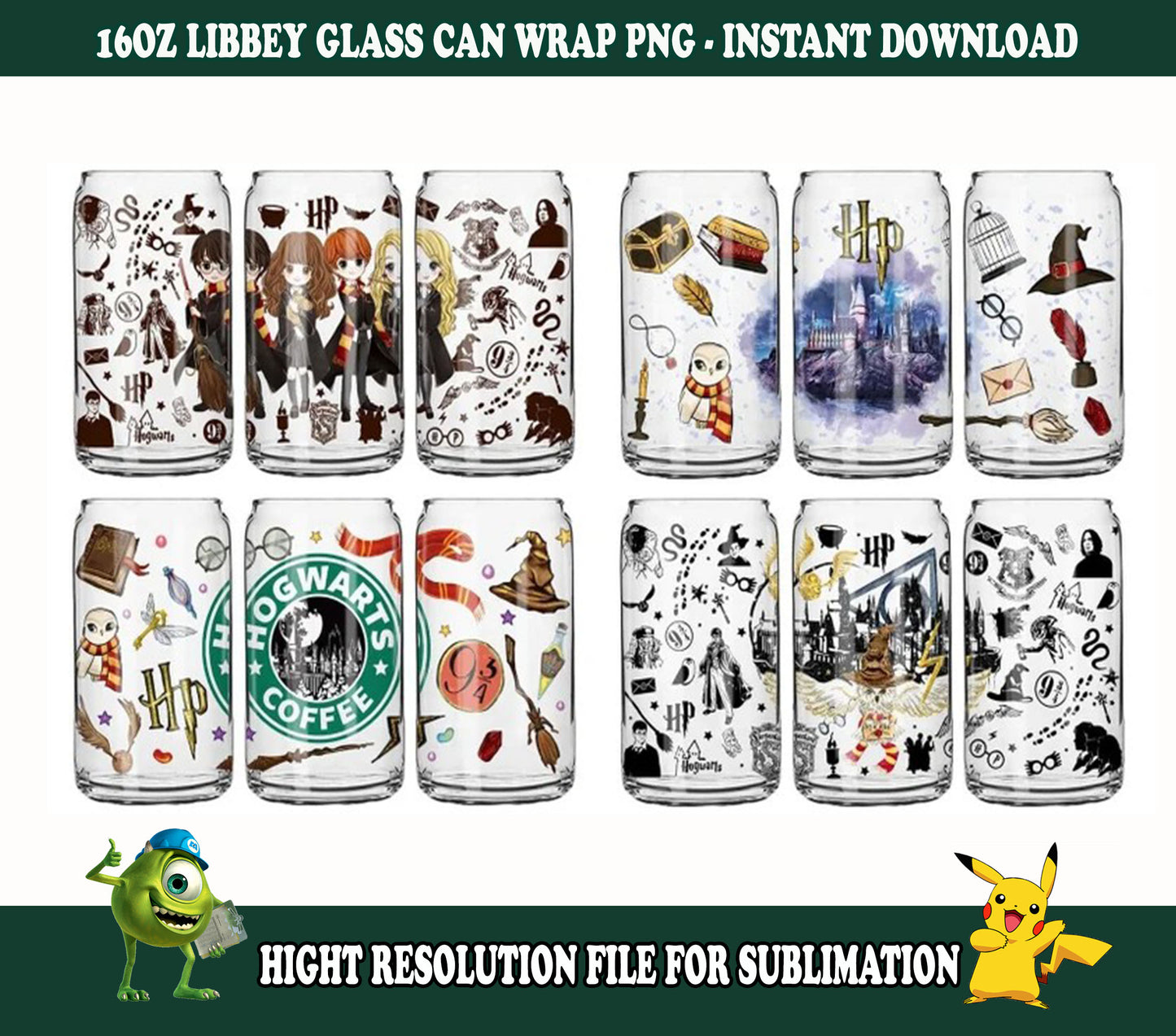 Potterhead PNG, Libbey-Glas PNG, Dosenglas-Wrap PNG, 16oz-Dosenglas png, Magic Can Glass Full Wrap png, 16oz Kaffeeglas png, Libbey png 