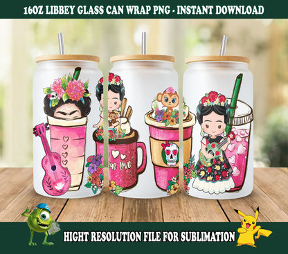 Cartoon 16oz Libbey Dose Cartoon PNG, 16oz Glasdose Wrap, 16oz Libbey Dose Glas, Catoon Kinder Tumbler Wrap, Vollglas Dose Wrap PNG