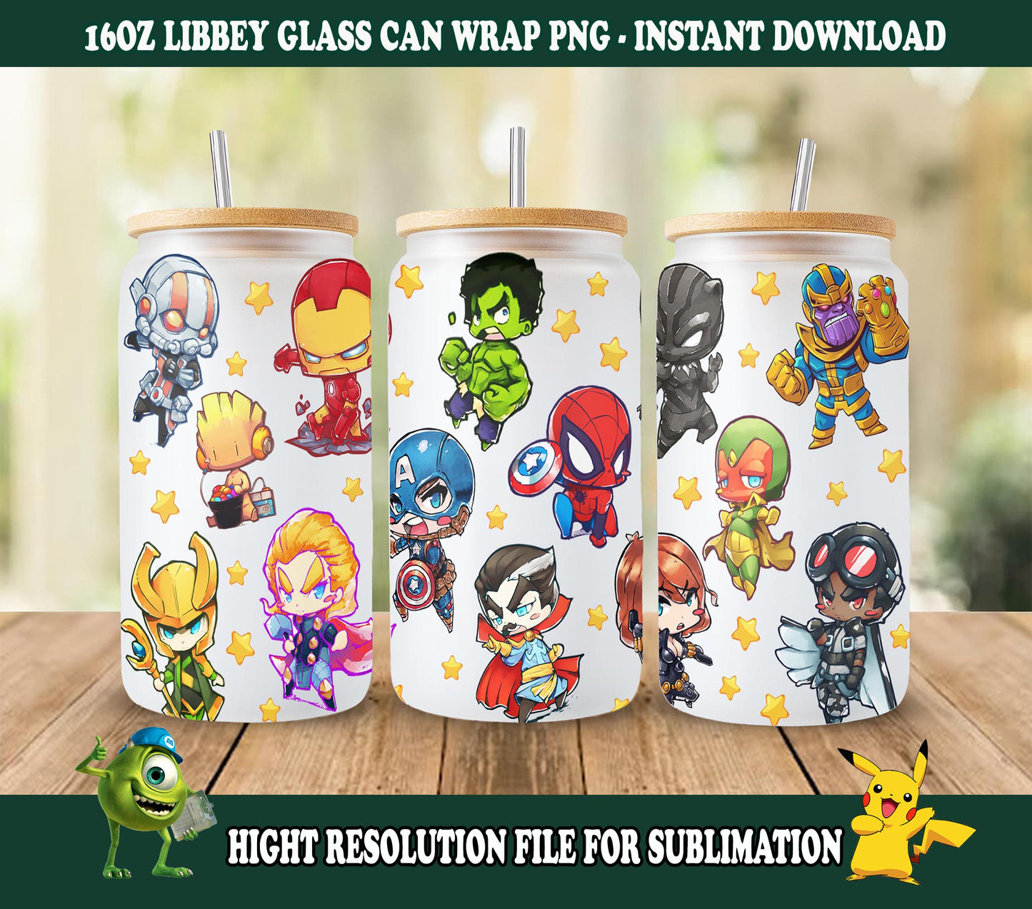 Avengers Tumbler, Comics Tumbler, 16oz Dose Glas, Cartoon Comics Tumbler, Hero Tumbler Wrap Sublimation, Comics Sublimation, Dose Glas Wrap