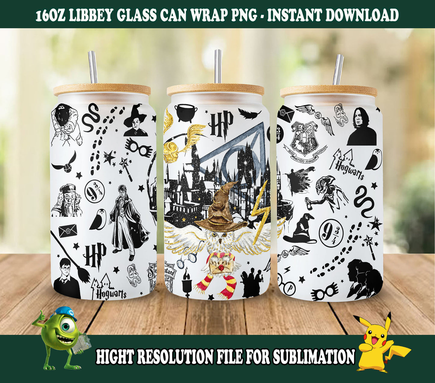 Potterhead PNG, Libbey-Glas PNG, Dosenglas-Wrap PNG, 16oz-Dosenglas png, Magic Can Glass Full Wrap png, 16oz Kaffeeglas png, Libbey png 4 