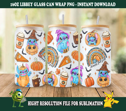 Halloween Tumbler 20oz, 16oz Libbey Can Glass, Hor Tumbler Wrap