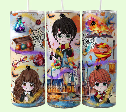 Magischer 20oz Tumbler Wrap PNG, HP Skinny Tumbler Sublimation, Zauberer Tumbler Png, Potterhead Tumbler Png, Hogwarts Wrap, Harry Magic Png