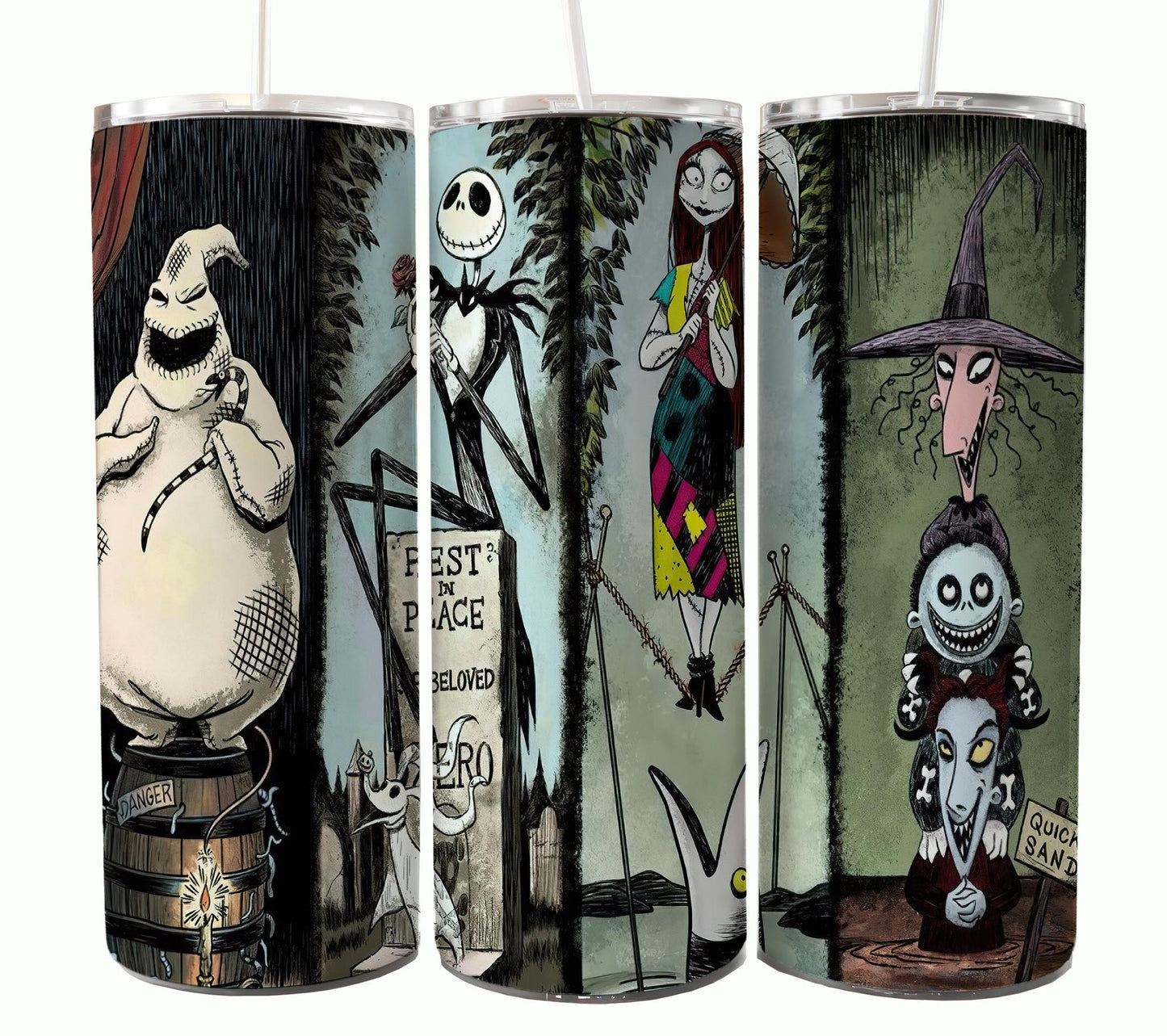 Nightmare Before Christmas Cartoon Charakter Tumbler Wrap Valentinstag 20Oz Tumbler Wrap Png Jack und Sally Tumbler Sublimation Design