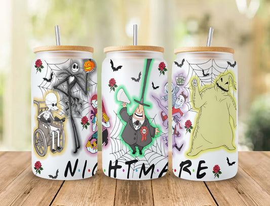 Scary Movie Nightmare Tumbler Wrap, 16oz Can Glass 19