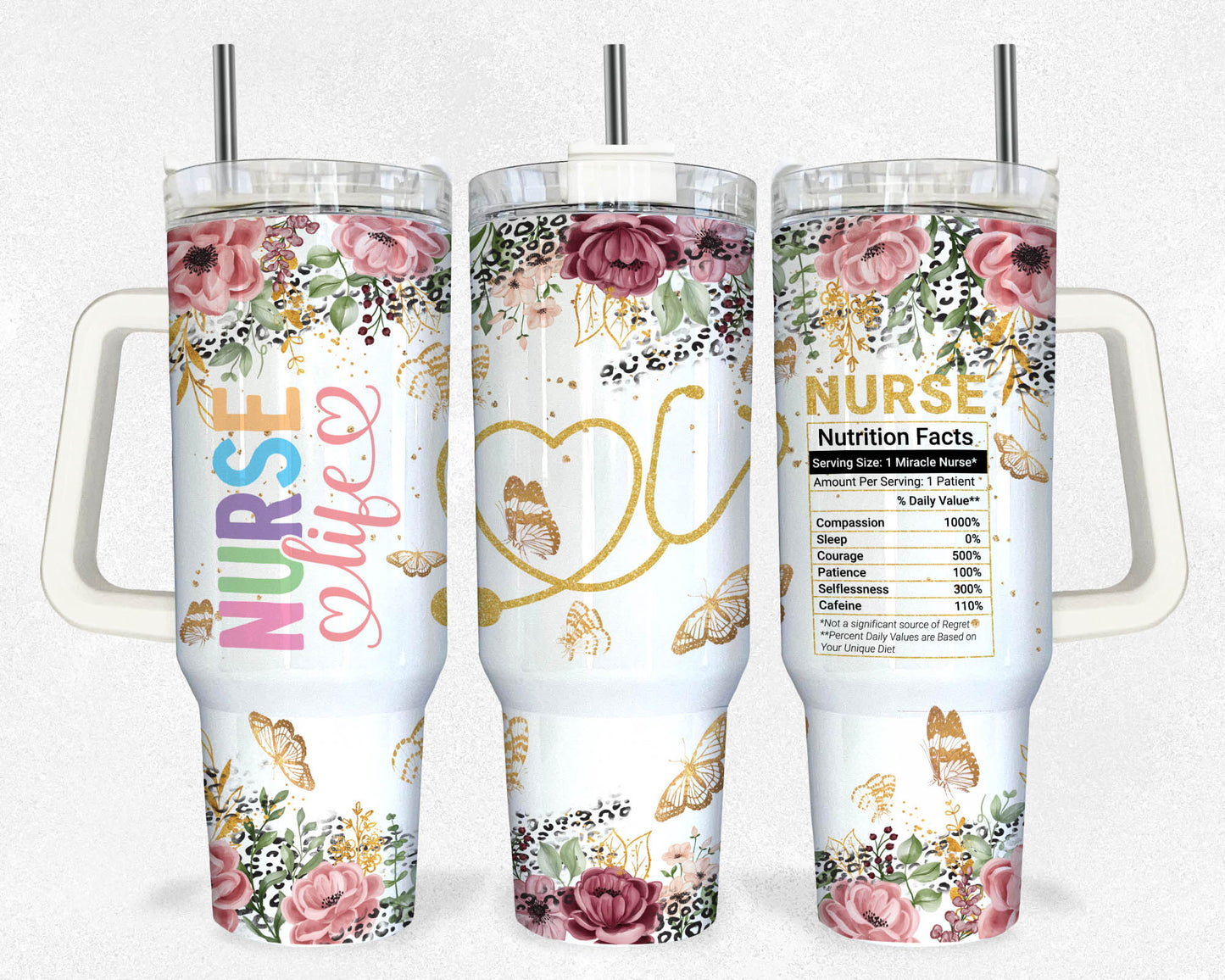 Nurse 40oz Quencher Tumbler Wrap, Gift For Nurse, Nurse Tumbler Png, Nurse Png, 40oz Tumbler Wrap, Digital Download, Nurse Printable 2 - VartDigitals