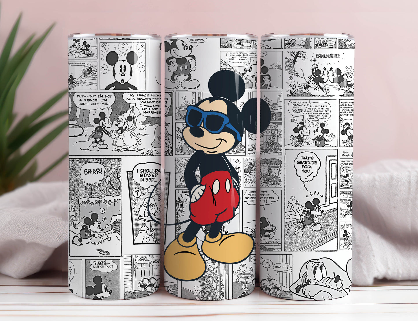 Mickey, Pooh, Stitch, Yoda Sublimationsdesign, ideal für 20oz Skinny Tumbler, kann für Sublimation, Wasserrutsche oder zum Bedrucken von Vinylfolien verwendet werden, süßer Wasserbecher