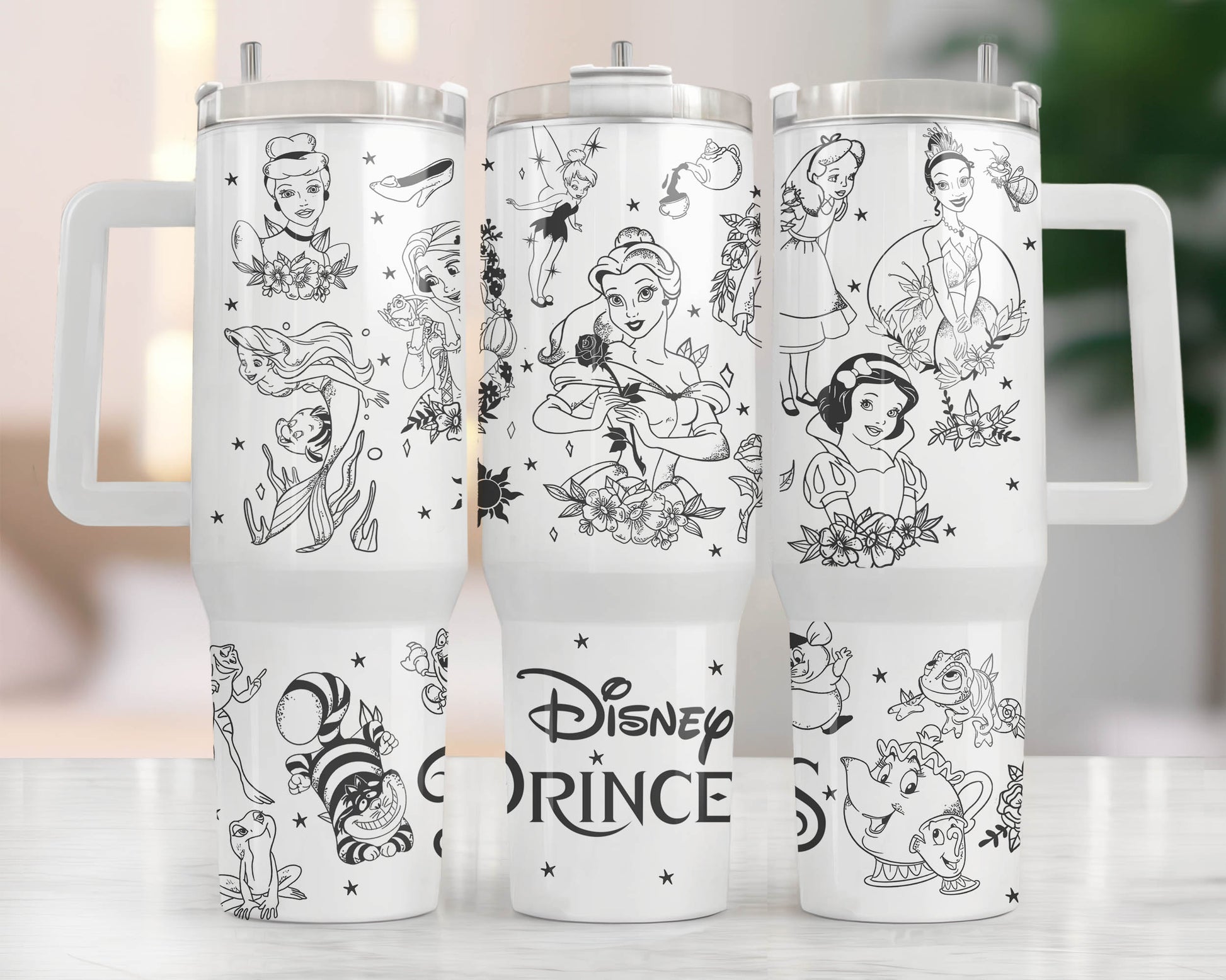 Princess 40oz Tumbler Quencher Tumbler Wrap, Cartoon Tumbler Wrap, Princess Tumbler, Princess 40z Tumbler Wrap PNG,Png Download - VartDigitals