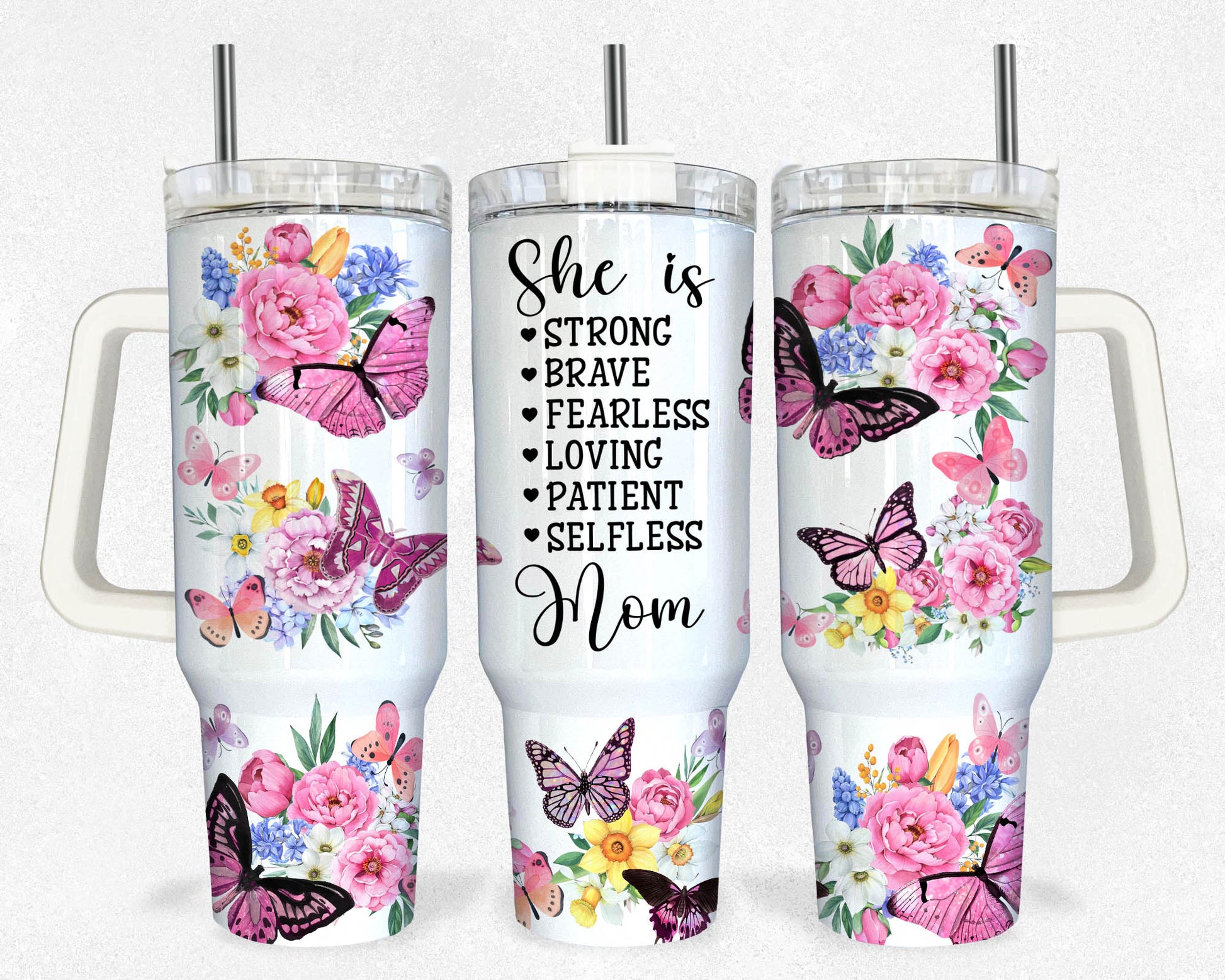 40oz Tumbler Wrap - Positive Affirmations PNG Tumbler Design Sublimation Designs Downloads - Seamless Sublimation Tumbler with Handle Wrap - VartDigitals