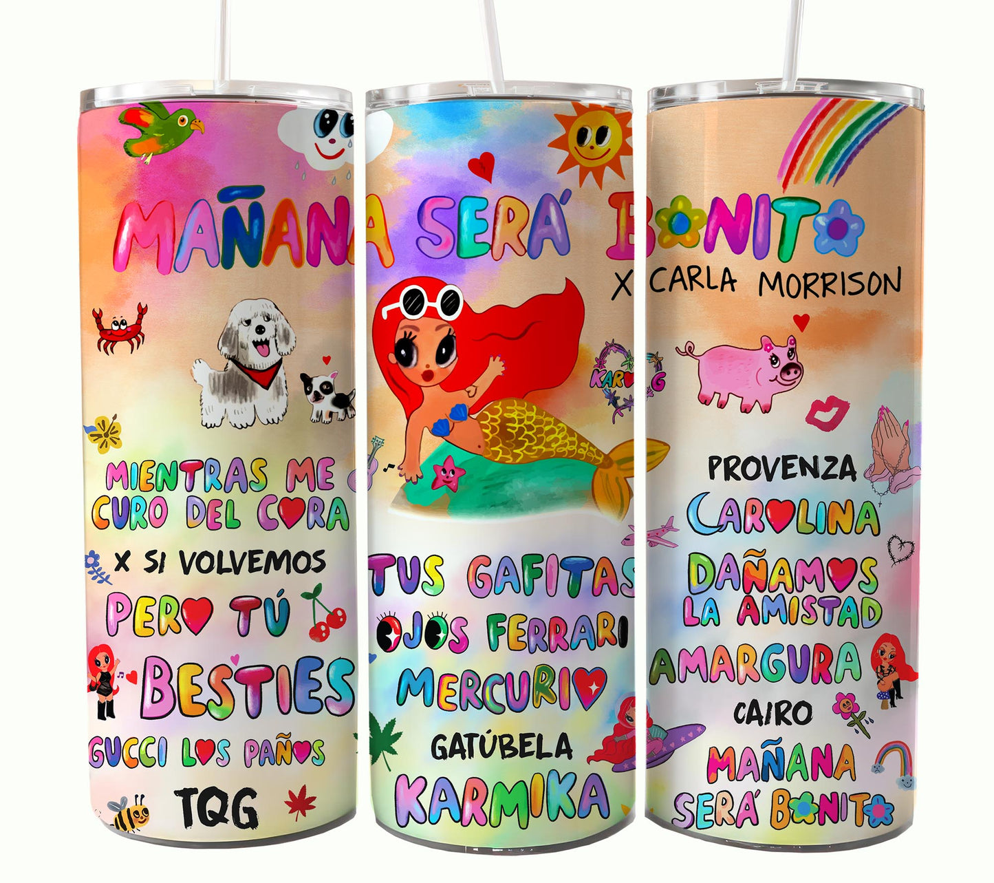 Karol 专辑 Tumbler，Karol Tumbler Wrap，Manana Sera Bonito PNG，Karol G 新专辑封面，Manana Sera Bonito，Pero Tu，kármika，Png