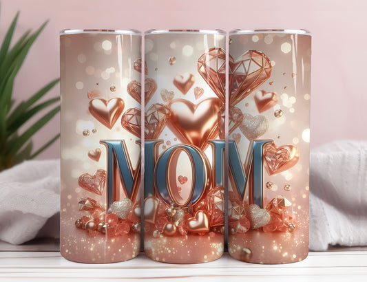 LOVE MOM 20oz Skinny Tumbler Wrap, Sublimation Design, Digital Download PNG,Mom Tumbler Wrap PNG 15 - VartDigitals