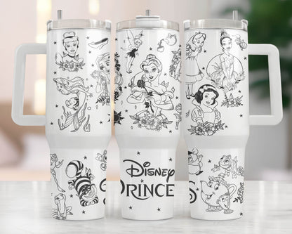 Bundle Cartoon-Figuren 40 oz Tumbler Wrap, Halloween Quencher Tumbler Sublimation, Cartoon Tumbler Png, Princess Wrap, Nightmare Scary