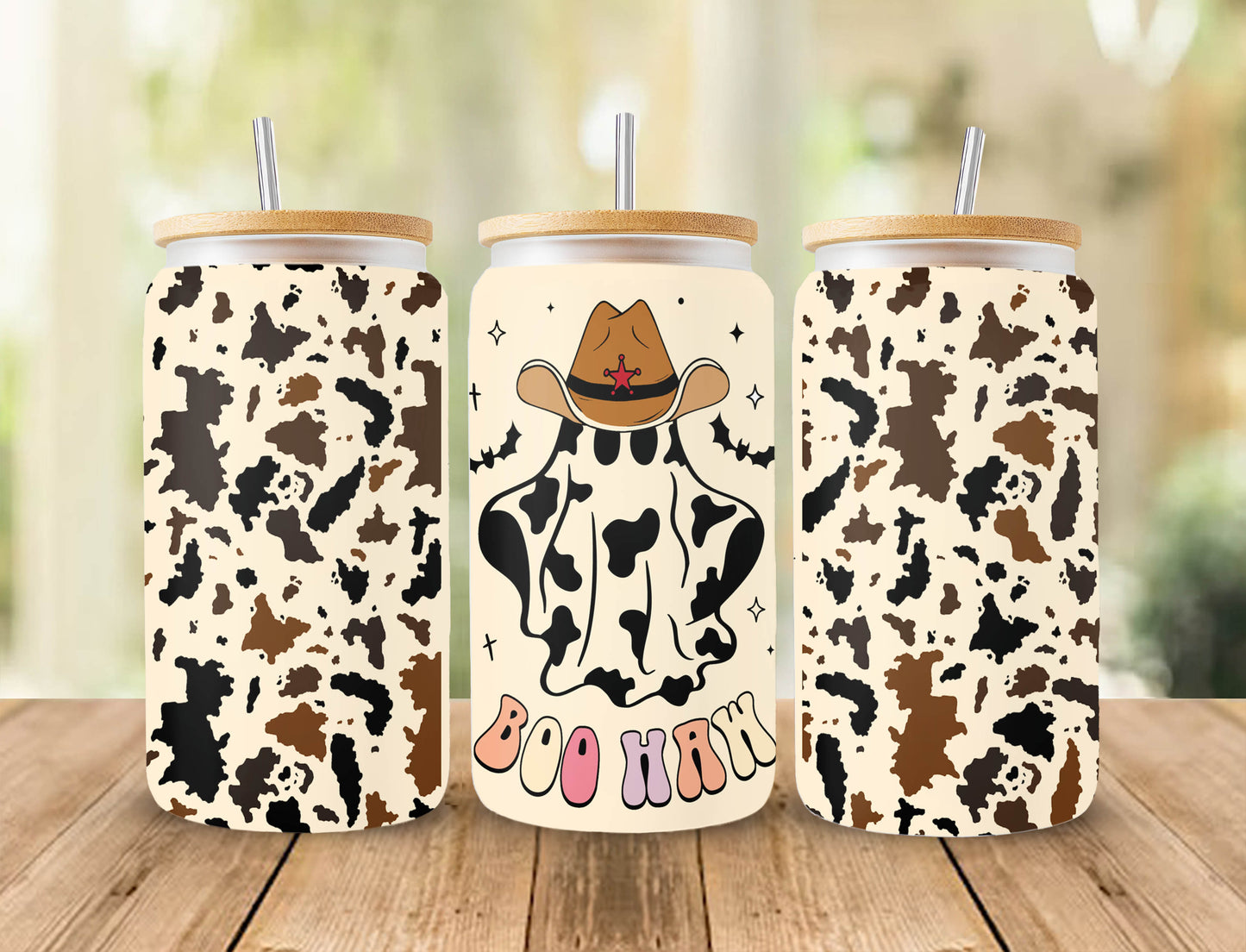 Boo Haw Cowboy Geist, Retro Country Geist Wilder Westen, Wir sind hier für die Boos 16 oz Libbey Glas, Libbey Gläser Wrap Png Dateien