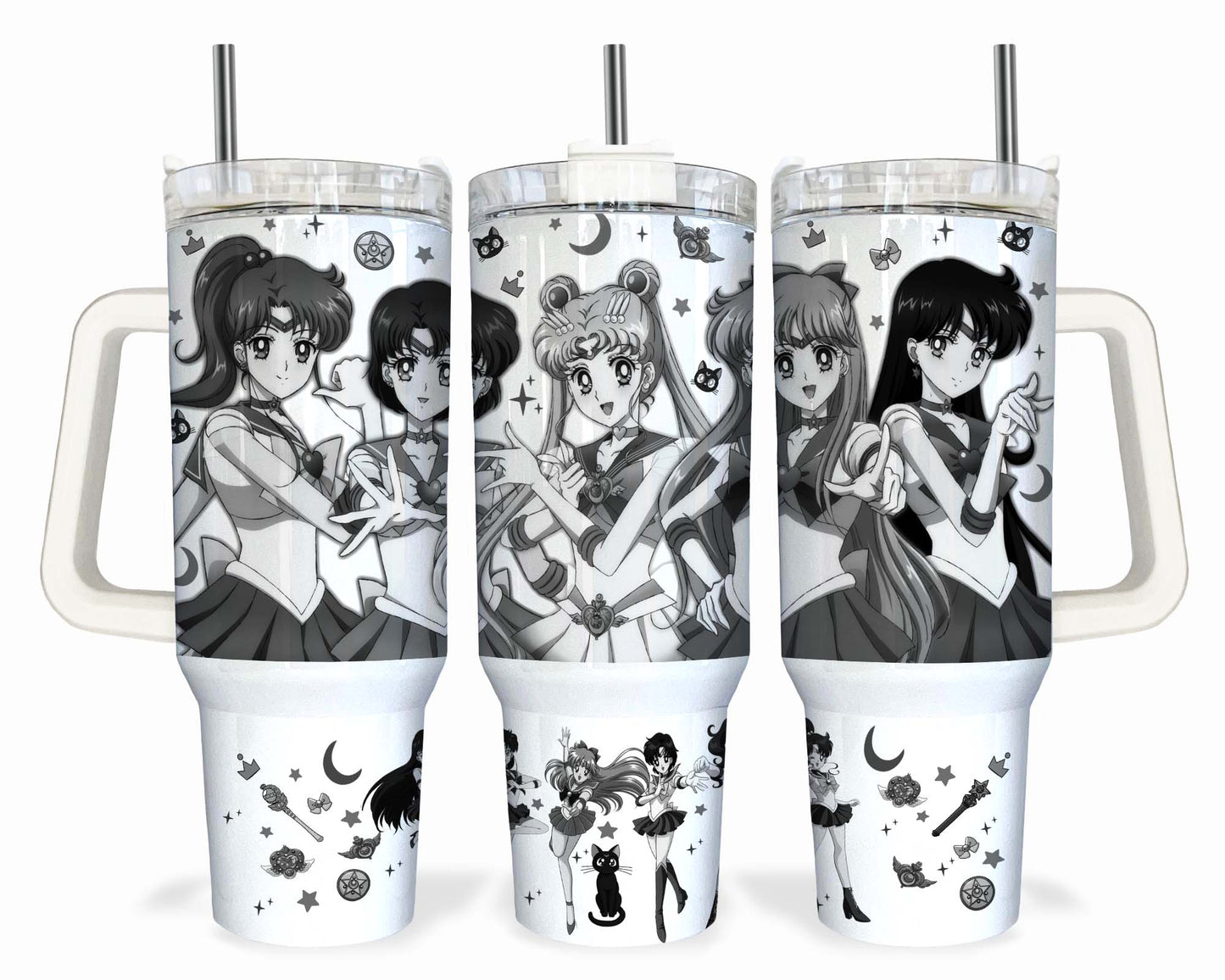 Bundle Cartoon-Figuren 40 oz Tumbler Wrap, Halloween Quencher Tumbler Sublimation, Cartoon Tumbler Png, Princess Wrap, Nightmare Scary