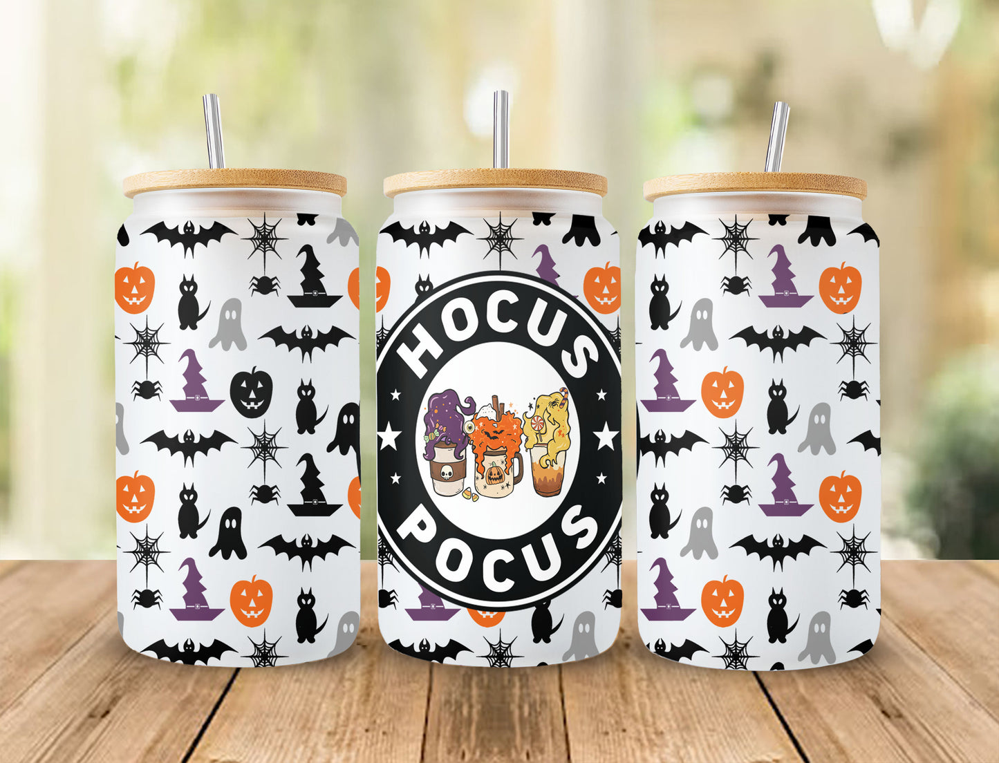 Bundle Halloween-Dosenglasfolie, 16oz-Dosenglas, Süßes oder Saures, Boo Bash, Libbey-Dosenglasfolie, Hocus Pocus-Dosenglas, Horrorfilm-Png