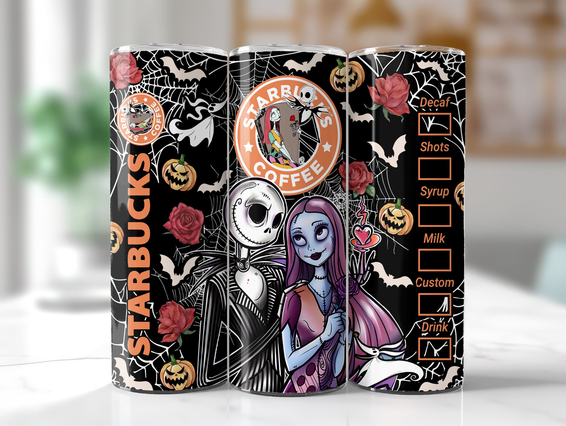 Jack Skellington 20 Oz Skinny Tumbler Wrap Png, Halloween Movie Tumbler Wrap Png, Nightmare before Christmas Tumbler Design - VartDigitals