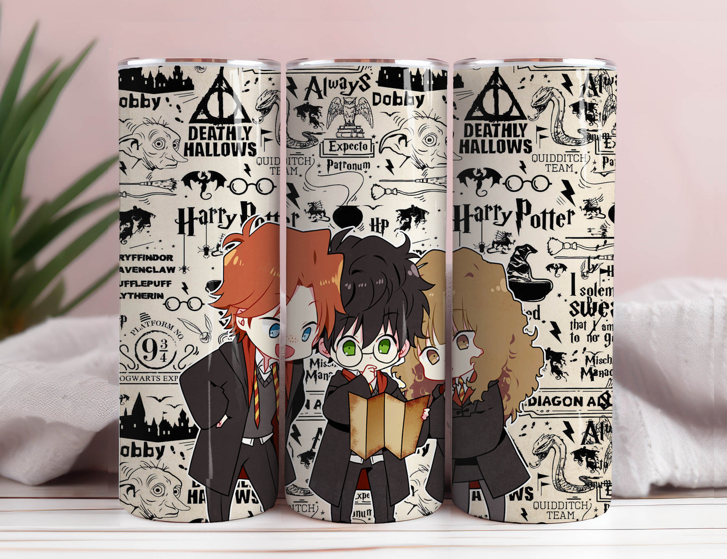 Harry Potter Tumbler Wrap - 20oz Skinny Straight/Tape, Zauberer-Design Magischer Tumbler Wrap PNG Sofortiger Download 1