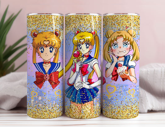 Sailor Moon Tumbler 20oz, Girls Tumbler 20oz PNG Sublimation Wrap Sailor Design, Tumbler Wraps Designs für Straight Tumbler, Digitaler Download 1