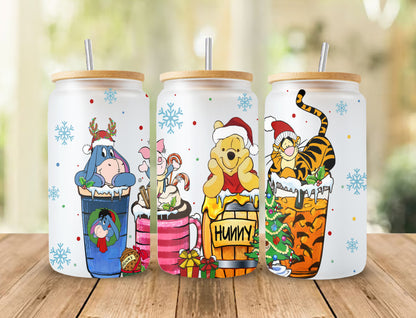 Halloween Designs 16oz Libbey Glass Can Tumbler, Hallothankmas 16oz Libbey Wrap PNG 1